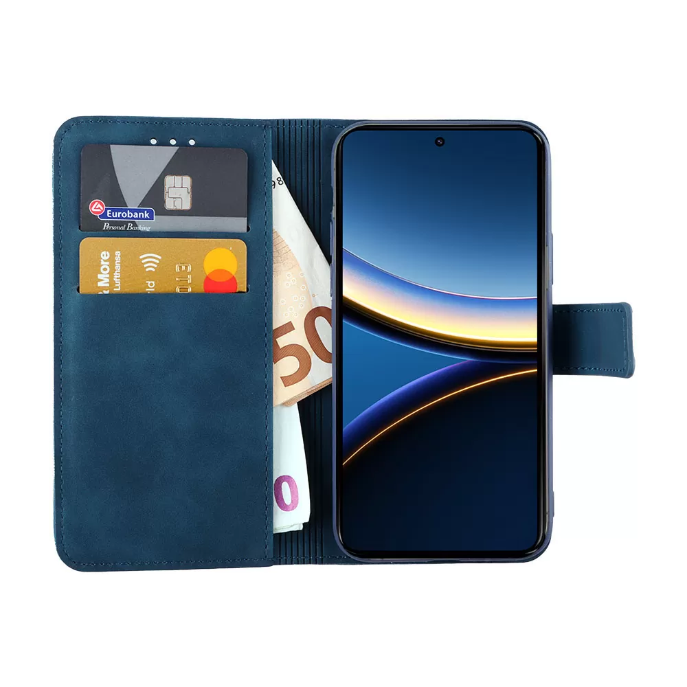 LIME ΘΗΚΗ XIAOMI POCO F7 PRO 6.67" ESSENTIAL MAGNET BOOK STAND CLIP DARK BLUE - Image 5