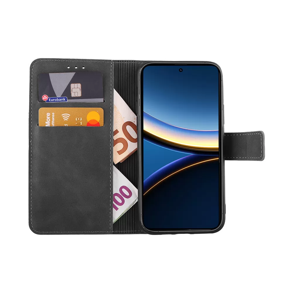 LIME ΘΗΚΗ XIAOMI POCO F7 PRO 6.67" ESSENTIAL MAGNET BOOK STAND CLIP GREY - Image 5