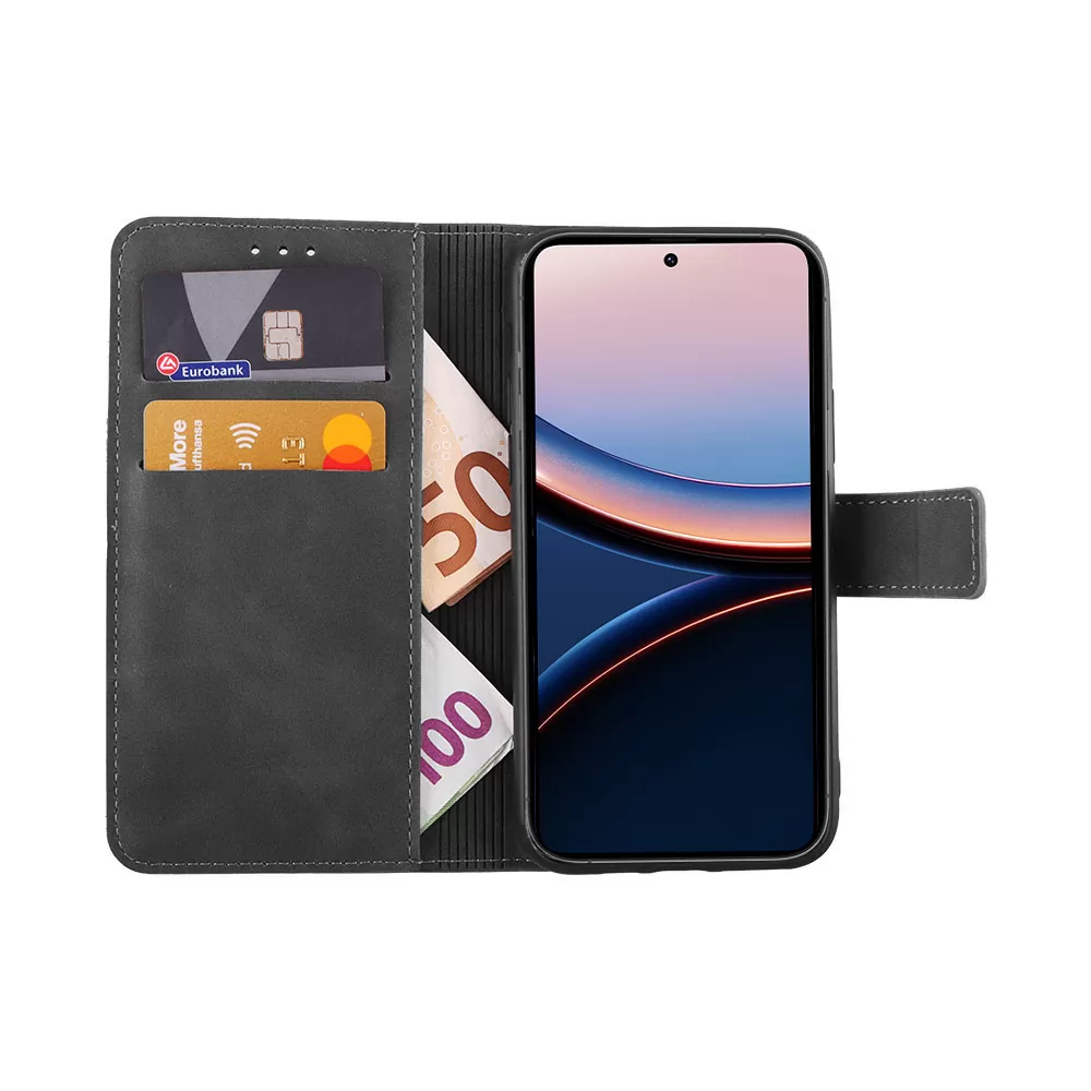 LIME ΘΗΚΗ XIAOMI POCO F7 ULTRA 6.67" ESSENTIAL MAGNET BOOK STAND CLIP GREY - Image 5
