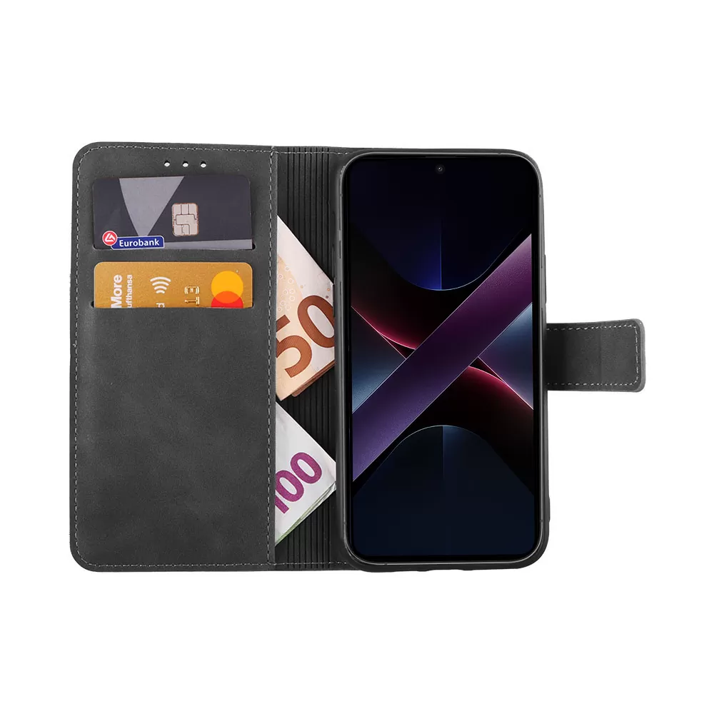 LIME ΘΗΚΗ XIAOMI POCO X7 PRO 5G 6.67" ESSENTIAL MAGNET BOOK STAND CLIP GREY - Image 5