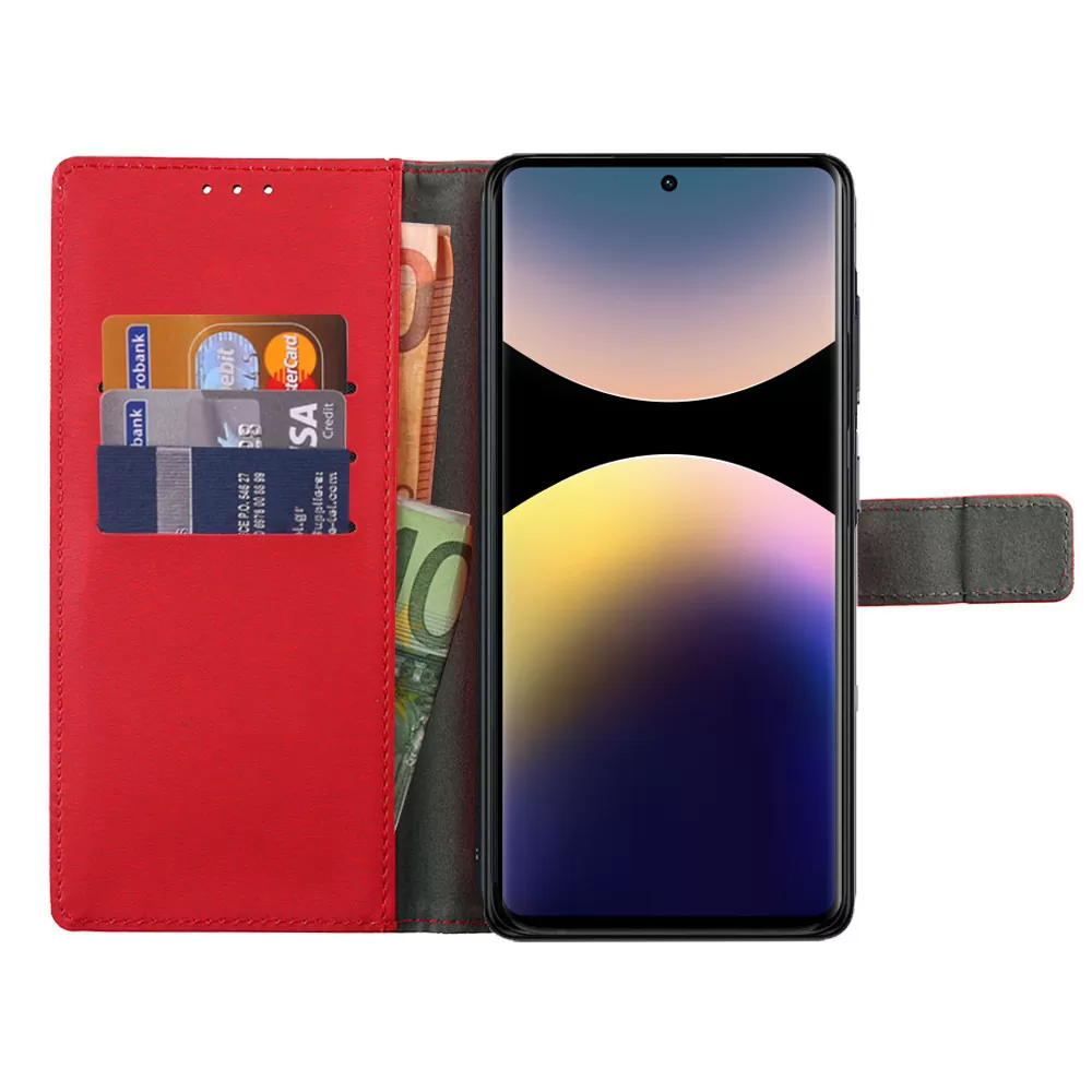 VOLTE-TEL ΘΗΚΗ XIAOMI REDMI NOTE 14 PRO 4G 6.67" ALLURE MAGNET BOOK STAND CLIP RED - Image 6