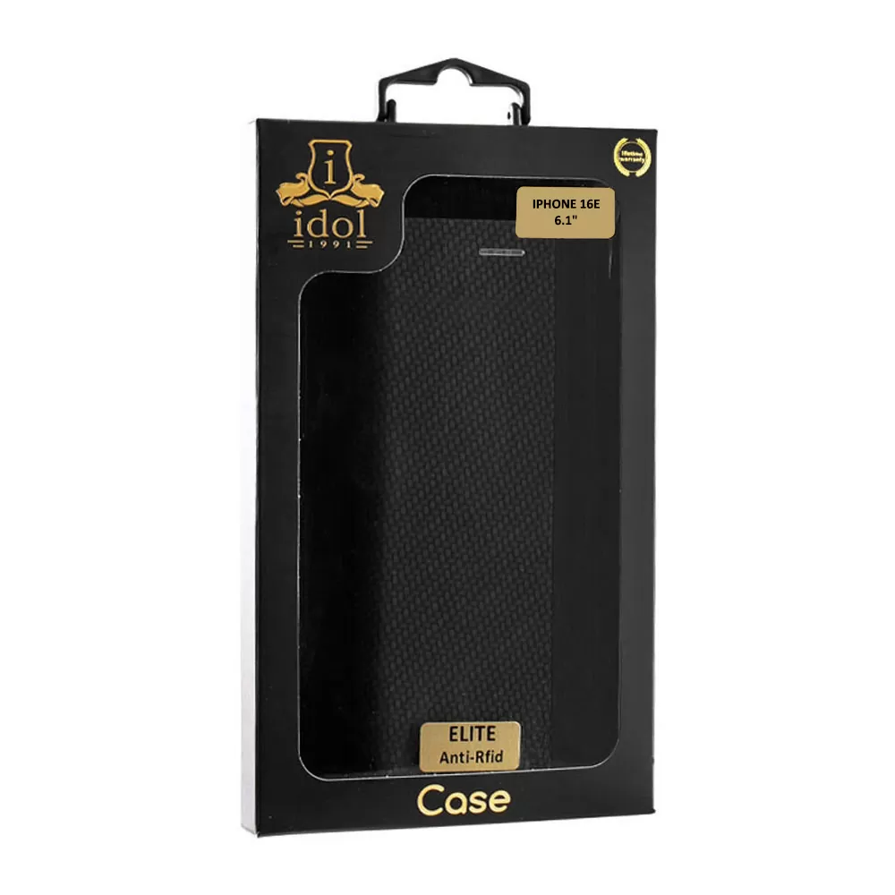 IDOL 1991 ΘΗΚΗ IPHONE 16E 6.1" ELITE ANTI-RFID BOOK STAND BLACK - Image 2
