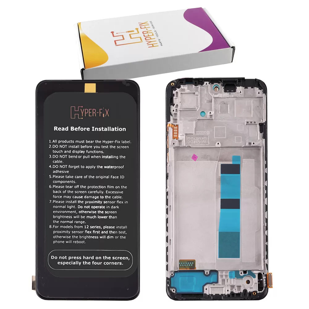 XIAOMI REDMI NOTE 12 4G ΟΘΟΝΗ + TOUCH SCREEN + LENS + FRAME HF-56000100M700 BLACK HYPER-FIX SERVICE PACK