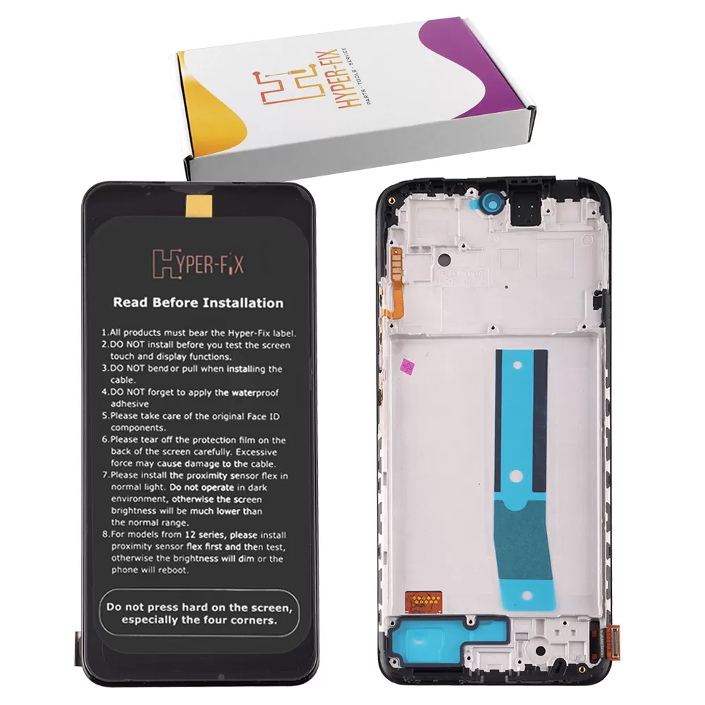 XIAOMI REDMI NOTE 12S 4G ΟΘΟΝΗ + TOUCH SCREEN + LENS + FRAME HF-560001K7SR00 BLACK HYPER-FIX SERVICE PACK