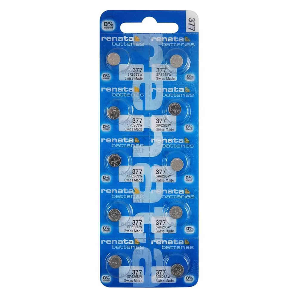 RENATA ΜΠΑΤΑΡΙΕΣ ΡΟΛΟΓΙΟΥ 377/LR66/LR626/177/SR626/G4/SR66/AG4  1.55V SILVER OXIDE 1 ΤΕΜ. 10/BLISTER