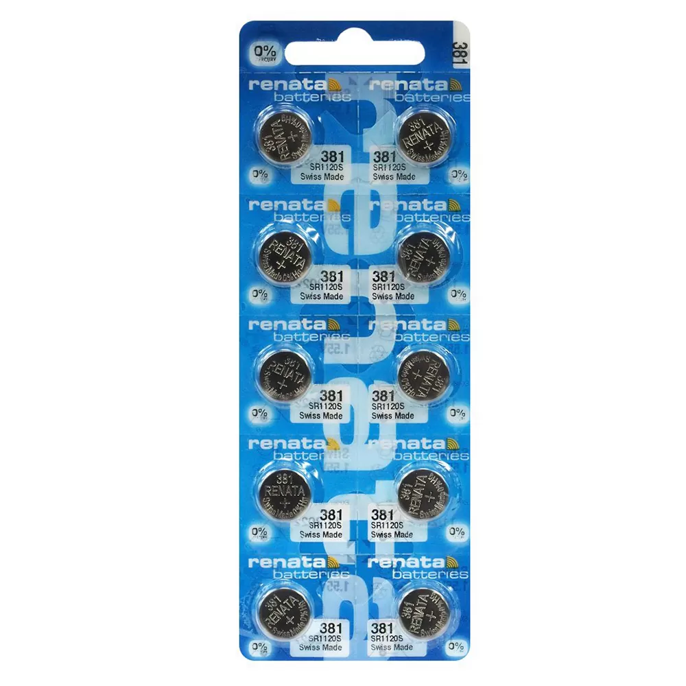 RENATA ΜΠΑΤΑΡΙΕΣ ΡΟΛΟΓΙΟΥ 381/SR55/LR55/191/LR1120/G8/AG8 1.55V SILVER OXIDE 1 ΤΕΜ. 10/BLISTER