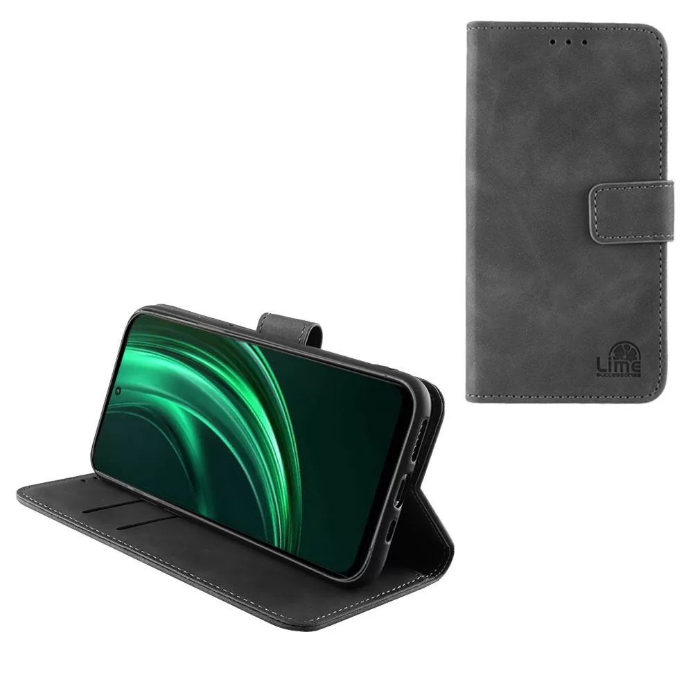 LIME ΘΗΚΗ REALME 14 PRO LITE 5G 6.7" ESSENTIAL MAGNET BOOK STAND CLIP GREY