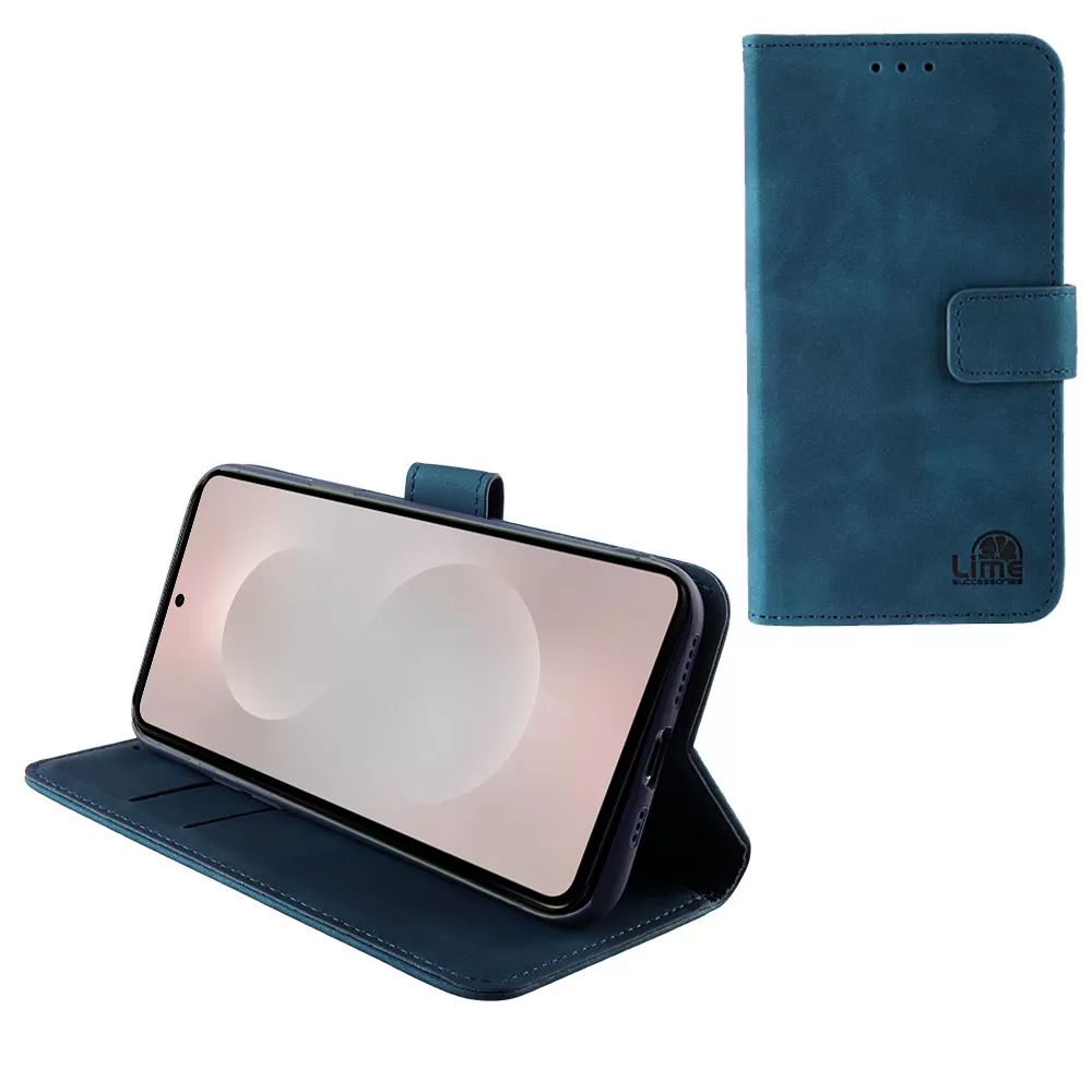 LIME ΘΗΚΗ SAMSUNG S25 EDGE 5G S937 6.66" ESSENTIAL MAGNET BOOK STAND CLIP DARK BLUE