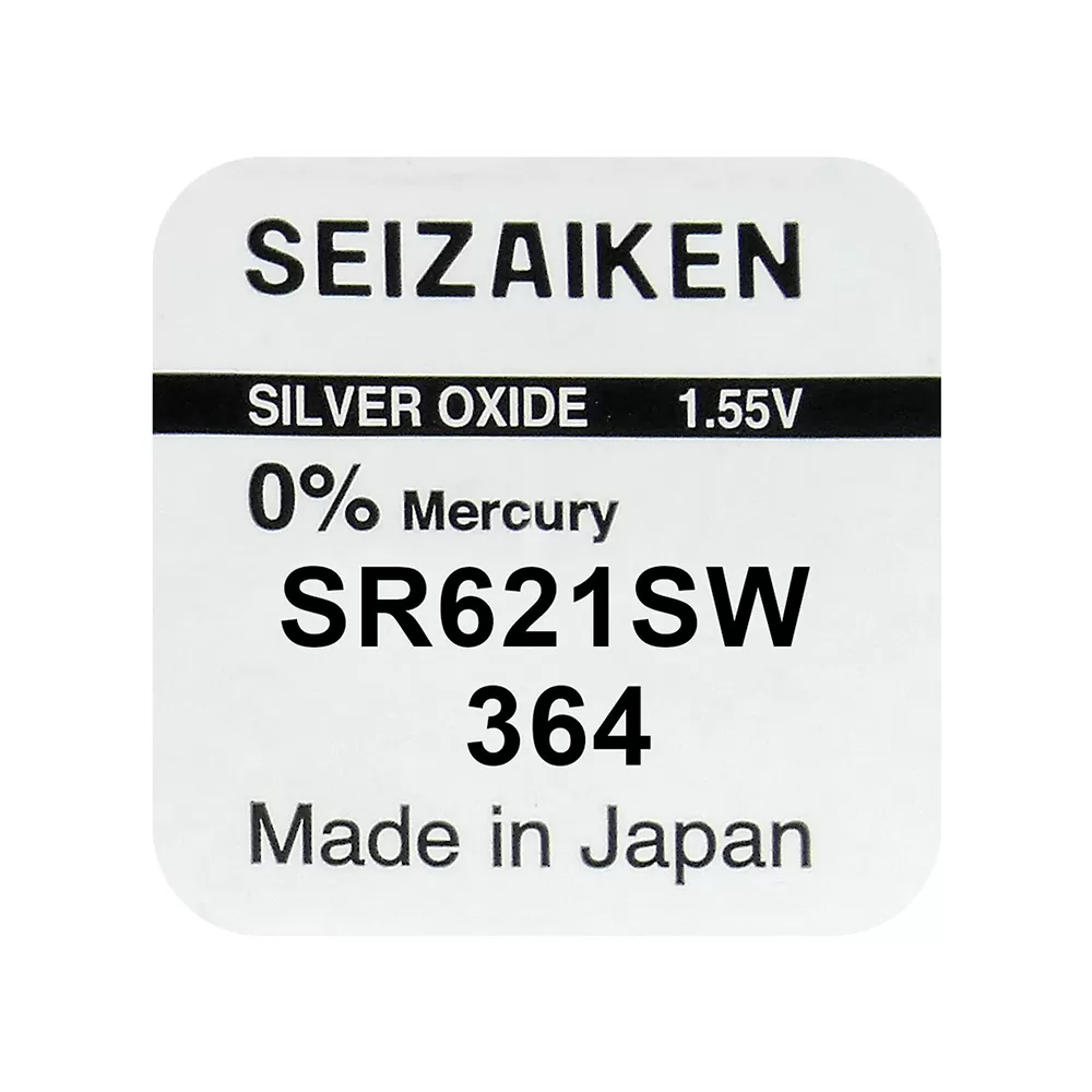 SEIZAIKEN SEIKO ΜΠΑΤΑΡΙΕΣ ΡΟΛΟΓΙΟΥ 364/LR60/164/364F/363/LR620/L1142/L621/D186/G1/AG1 23mAh 1.55V SILVER OXIDE 1 ΤΕΜ/BLISTER - Image 2