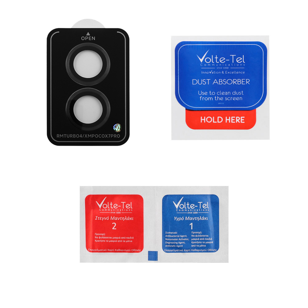 VOLTE-TEL CAMERA GLASS COVER XIAOMI POCO X7 PRO 5G 6.67in 9H 0.33MM EASY APPLICATION BLACK - Image 3
