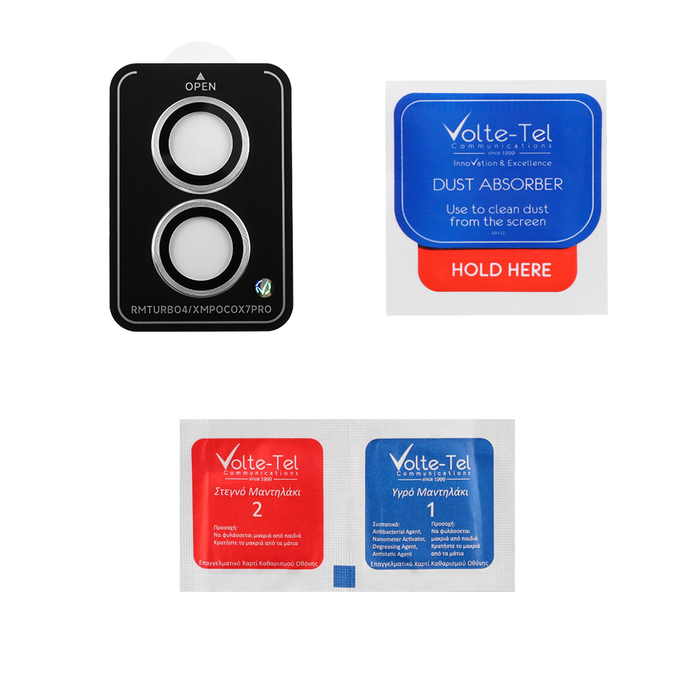 VOLTE-TEL CAMERA GLASS COVER XIAOMI POCO X7 PRO 5G 6.67in 9H 0.33MM EASY APPLICATION SILVER - Image 3