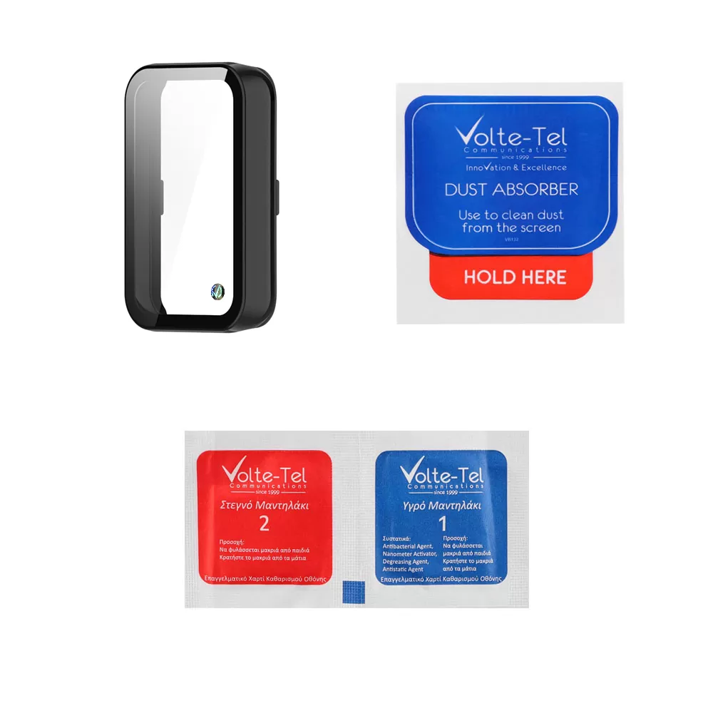 VOLTE-TEL TEMPERED GLASS HONOR BAND 9 1.47" 9H 0.30mm PC EDGE COVER WITH KEY 3D FULL GLUE FULL COVER BLACK - Image 3