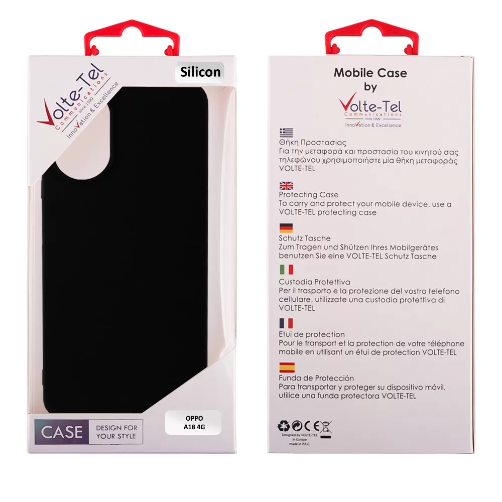 VOLTE-TEL ΘΗΚΗ OPPO A18 4G 6.56" SILICON TPU CAMERA GUARD BLACK - Image 2