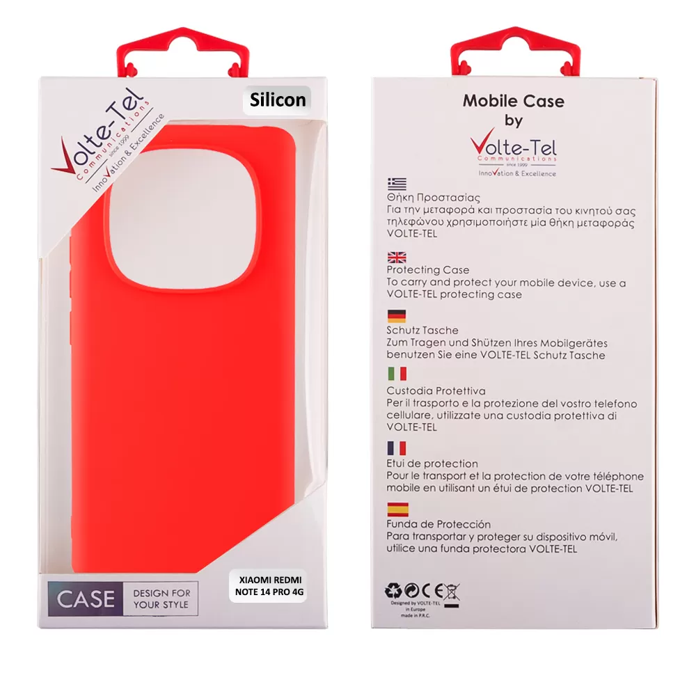 VOLTE-TEL ΘΗΚΗ XIAOMI REDMI NOTE 14 PRO 4G 6.67" SILICON TPU CAMERA GUARD RED - Image 2