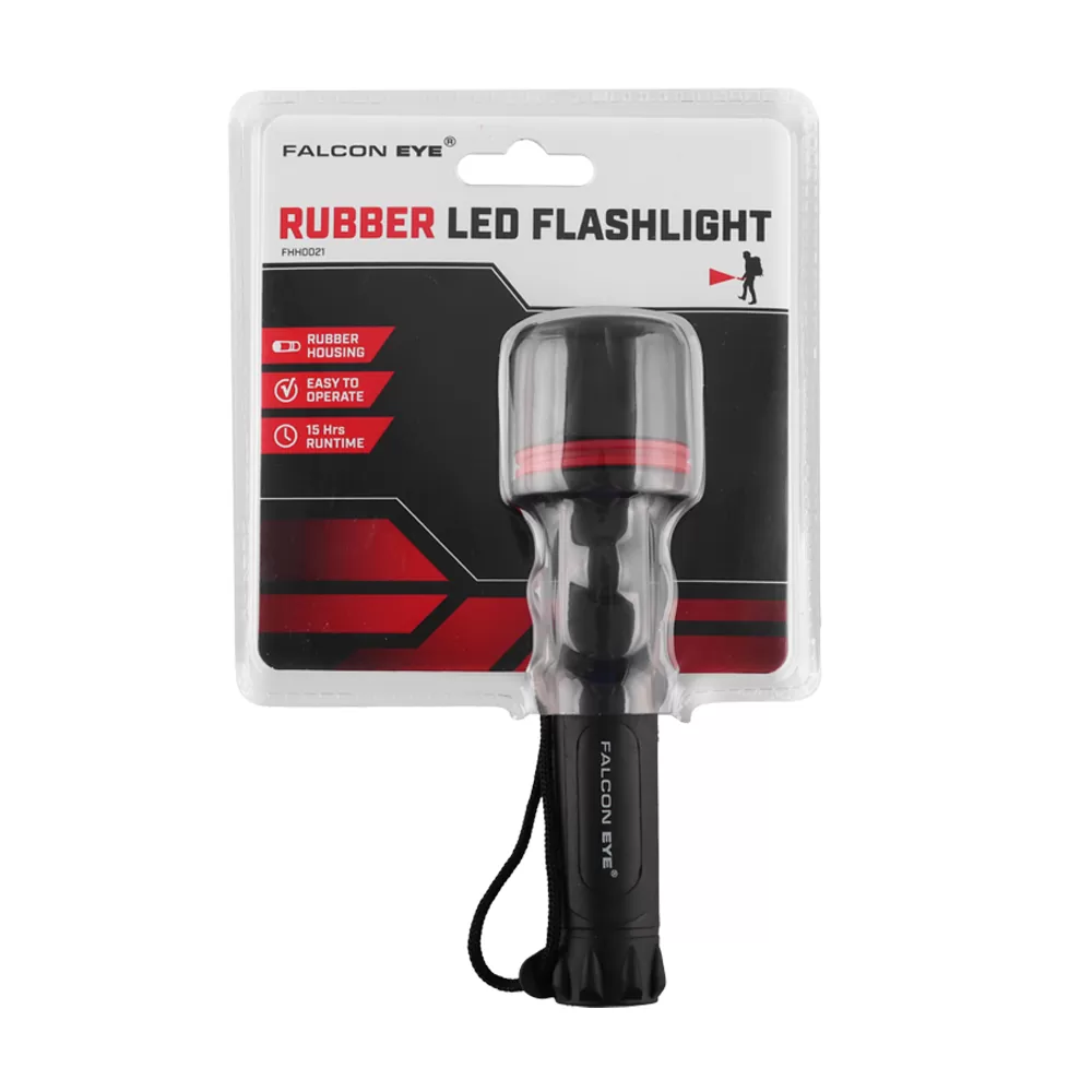 FALCON ΦΑΚΟΣ ΧΕΙΡΟΣ ΜΠΑΤΑΡΙΑΣ SIZE AA X 2 3 LED FHH0021 ΚΑΟΥΤΣΟΥΚ ΜΑΥΡΟΣ - Image 2