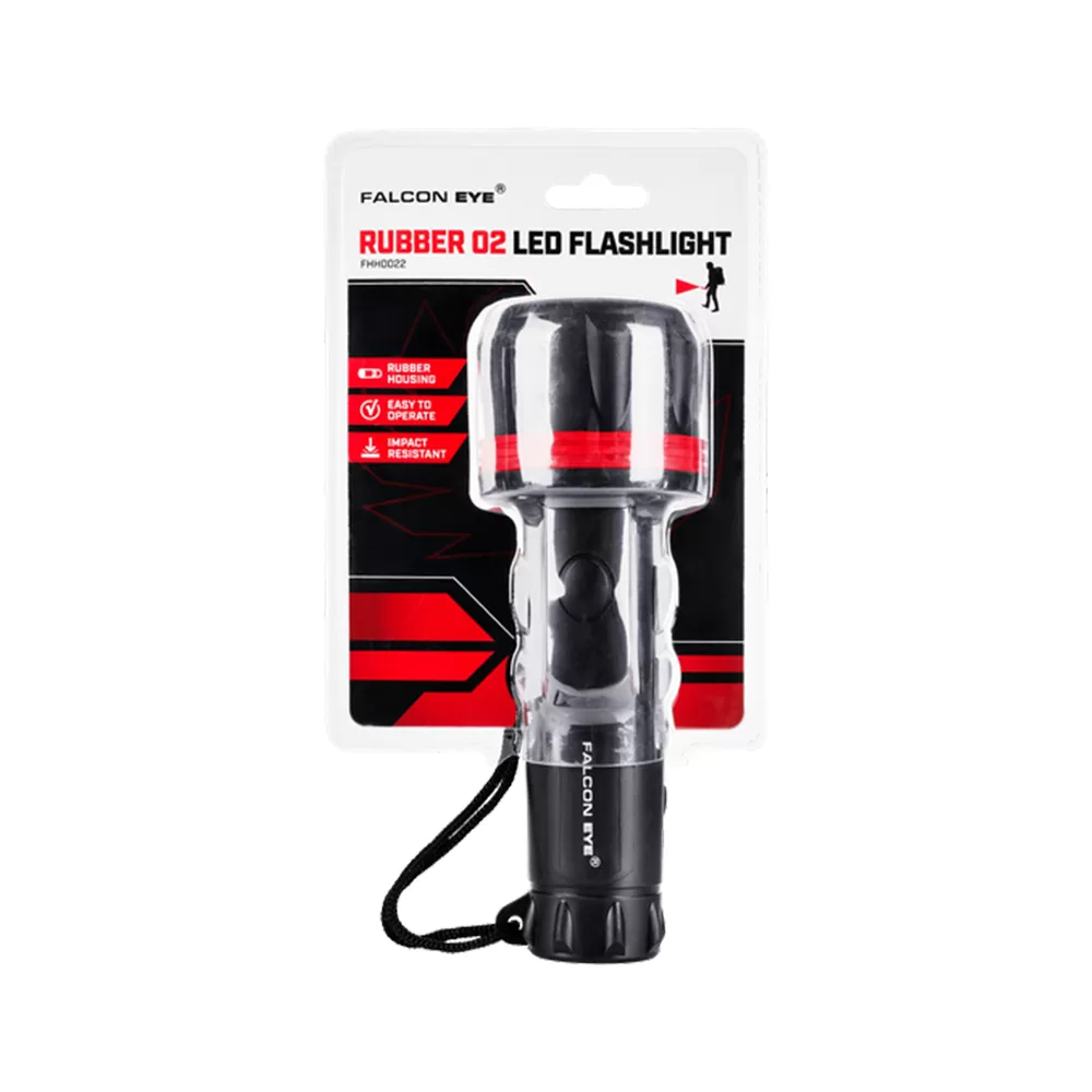 FALCON ΦΑΚΟΣ ΧΕΙΡΟΣ ΜΠΑΤΑΡΙΑΣ SIZE 2 x D 7 LED FHH0022 ΚΑΟΥΤΣΟΥΚ ΜΑΥΡΟΣ - Image 2