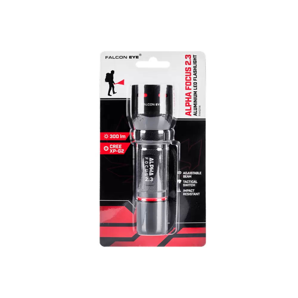 FALCON ΦΑΚΟΣ ΧΕΙΡΟΣ ΜΠΑΤΑΡΙΑΣ SIZE 3 x AAA LED FHH0114 IP44 300 LM ΑΛΟΥΜΙΝΙΟΥ ΜΑΥΡΟΣ - Image 2