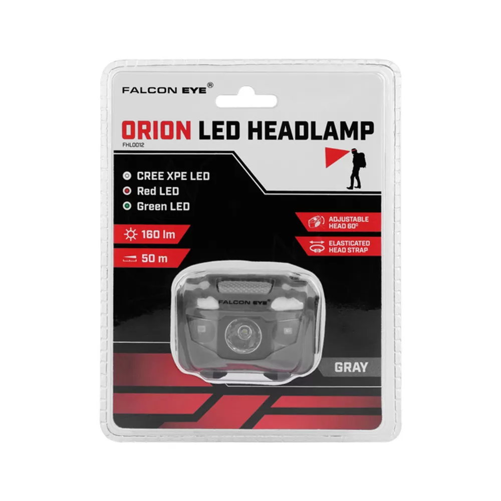 FALCON ΦΑΚΟΣ ΚΕΦΑΛΗΣ ΜΠΑΤΑΡΙΑΣ SIZE 3 x R03/ AAA LED FHL0012 160 LM ΚΑΟΥΤΣΟΥΚ ΓΚΡΙ - Image 2