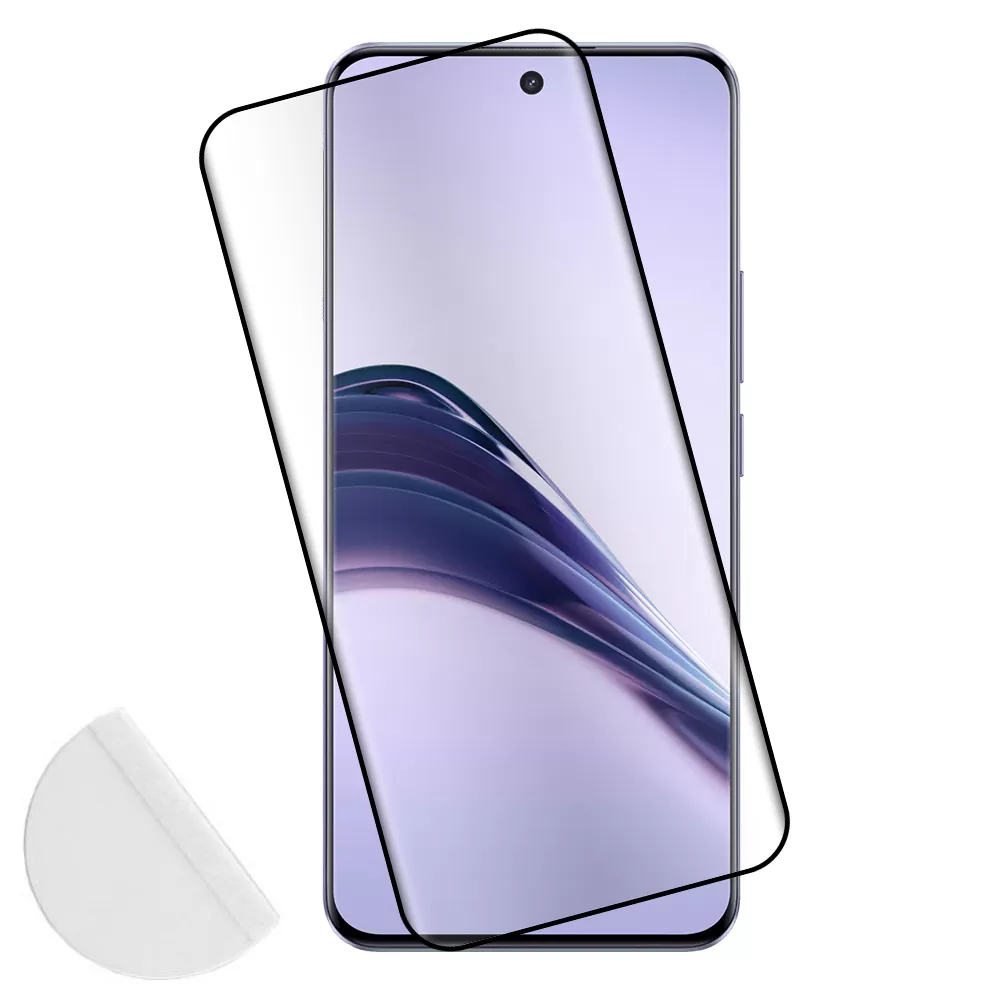 IDOL 1991 TEMPERED GLASS REALME 14 PRO LITE 6.7" 9H 0.30mm 3D FULL GLUE SEMI CURVED FINGER UNLOCK BLACK + SQUEEZY CARD