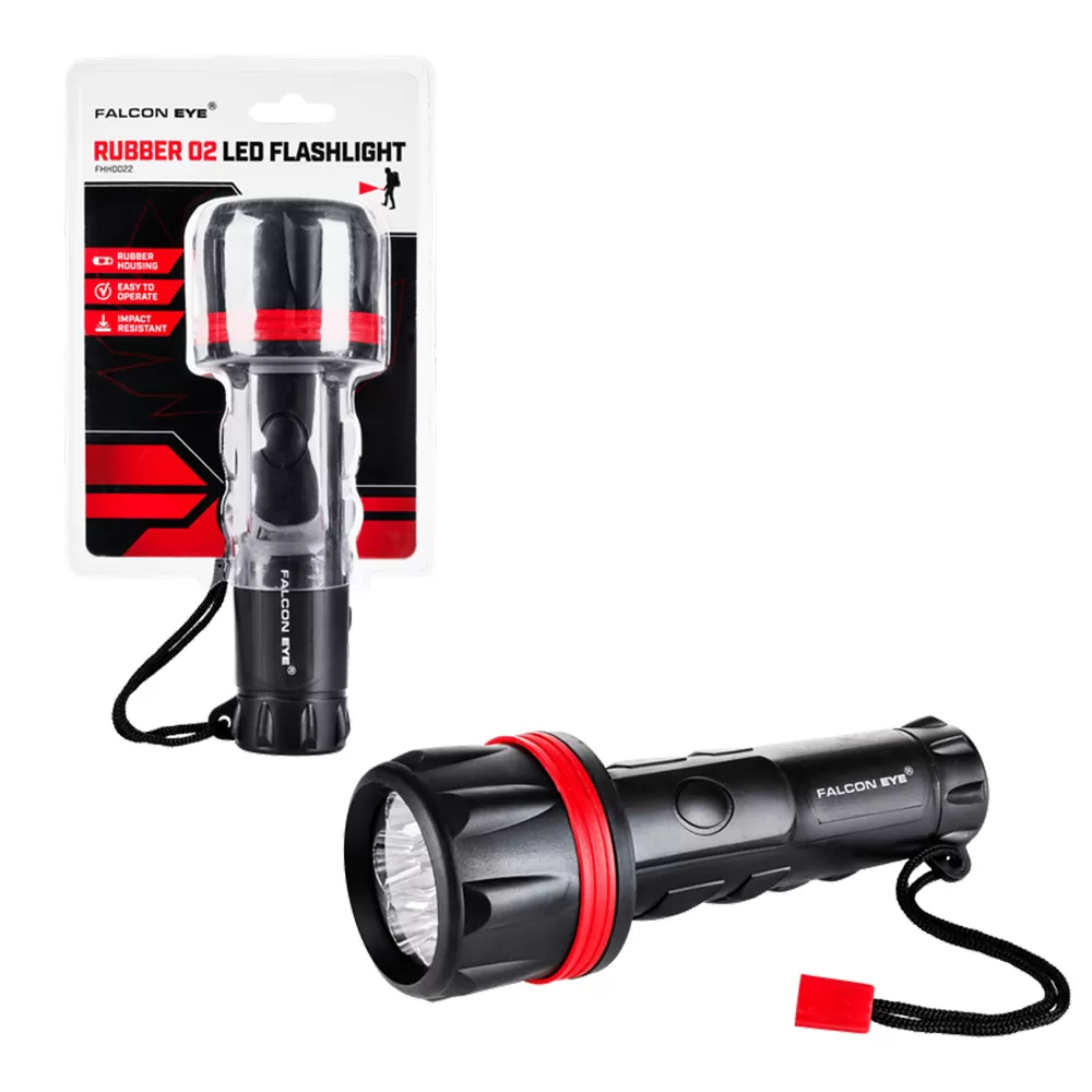 FALCON ΦΑΚΟΣ ΧΕΙΡΟΣ ΜΠΑΤΑΡΙΑΣ SIZE 2 x D 7 LED FHH0022 ΚΑΟΥΤΣΟΥΚ ΜΑΥΡΟΣ