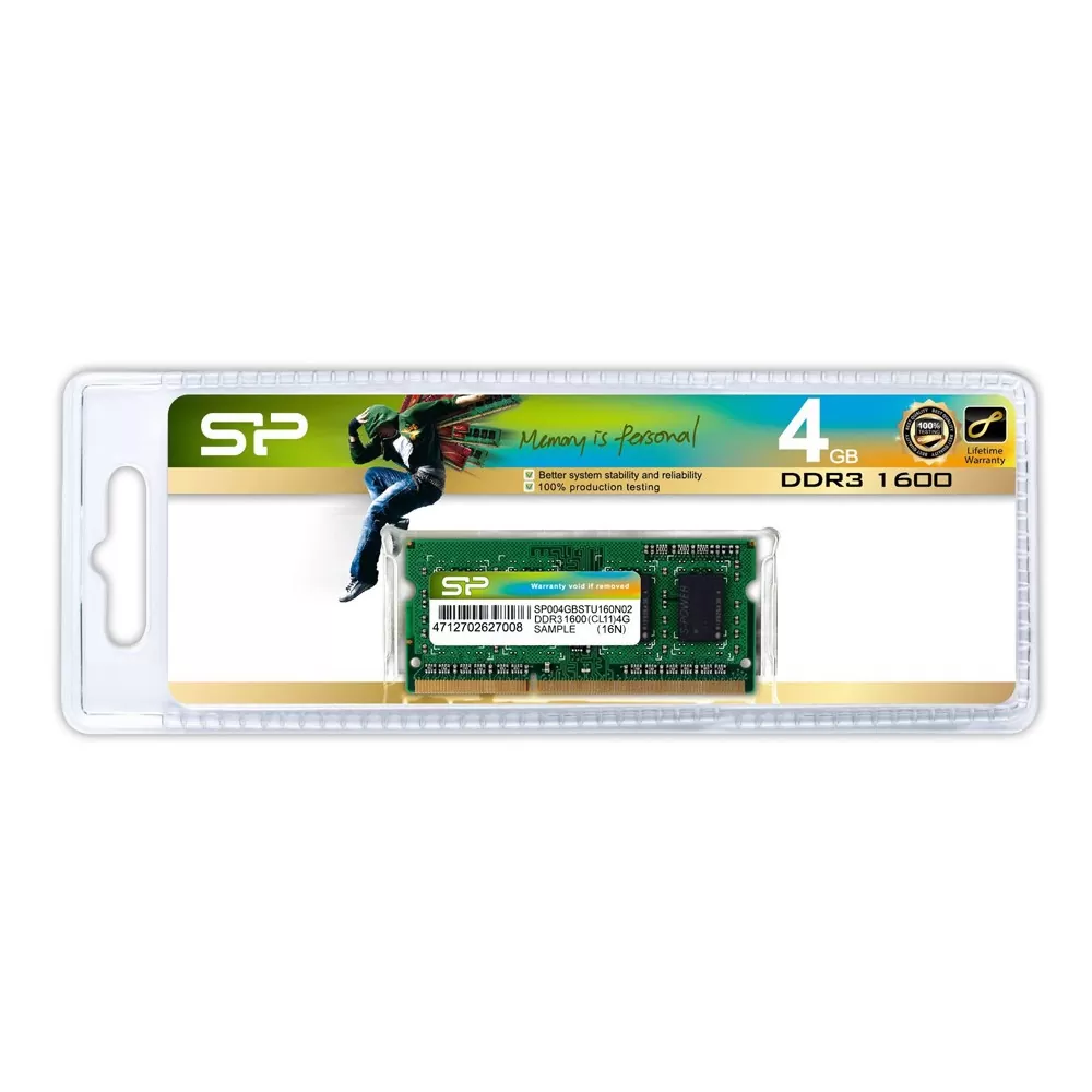SILICON POWER ΜΝΗΜΗ DDR3 1600 CL11 SO-DIMM 1.5V 4GB 512Mx8 SR 1600MHz SP004GBSTU160N02 - Image 2