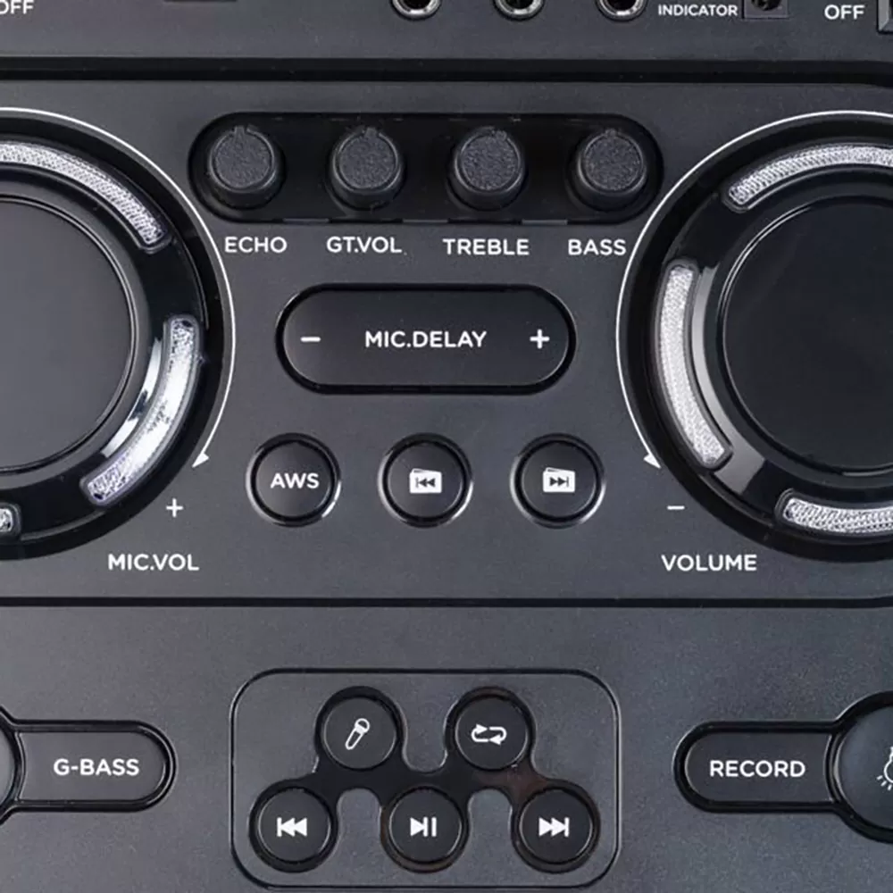 AKAI ABTS-15 PRO VOLCANO PARTY SPEAKER ΦΟΡΗΤΟ ΗΧΕΙΟ ΤΡΟΛΕΪ BLUETOOTH ΜΕ LED, USB, SD, AUX, FM, AWS 75W RMS ΓΙΑ ΚΑΡΑΟΚΕ - Image 5