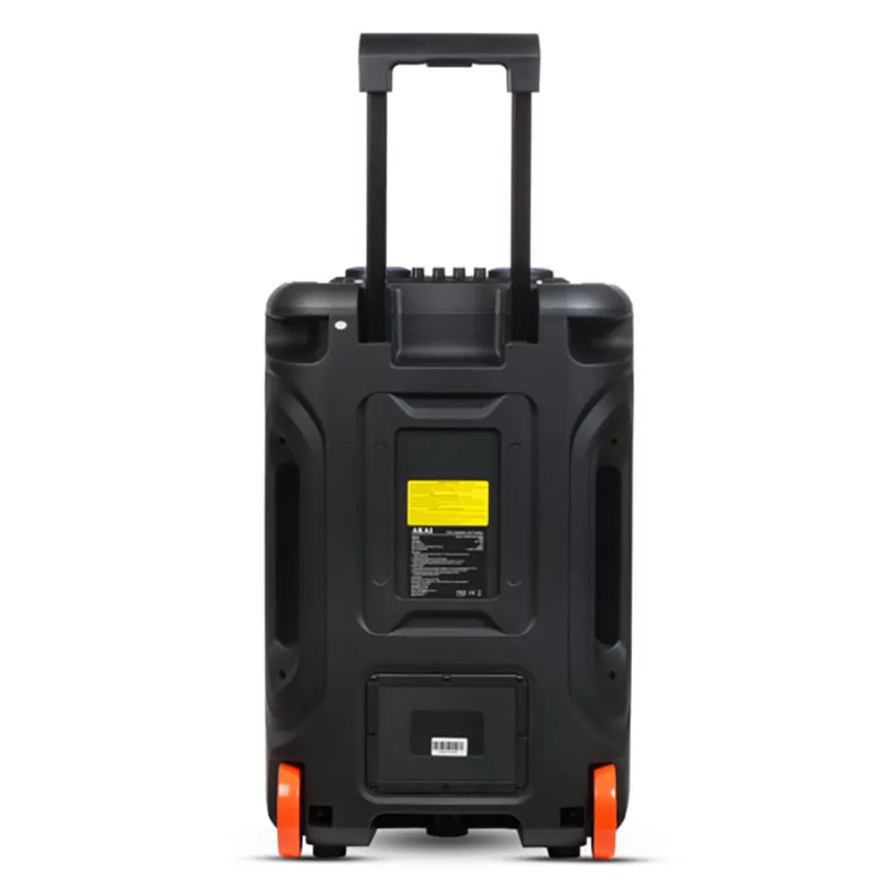 AKAI ABTS-15 PRO VOLCANO PARTY SPEAKER ΦΟΡΗΤΟ ΗΧΕΙΟ ΤΡΟΛΕΪ BLUETOOTH ΜΕ LED, USB, SD, AUX, FM, AWS 75W RMS ΓΙΑ ΚΑΡΑΟΚΕ - Image 3