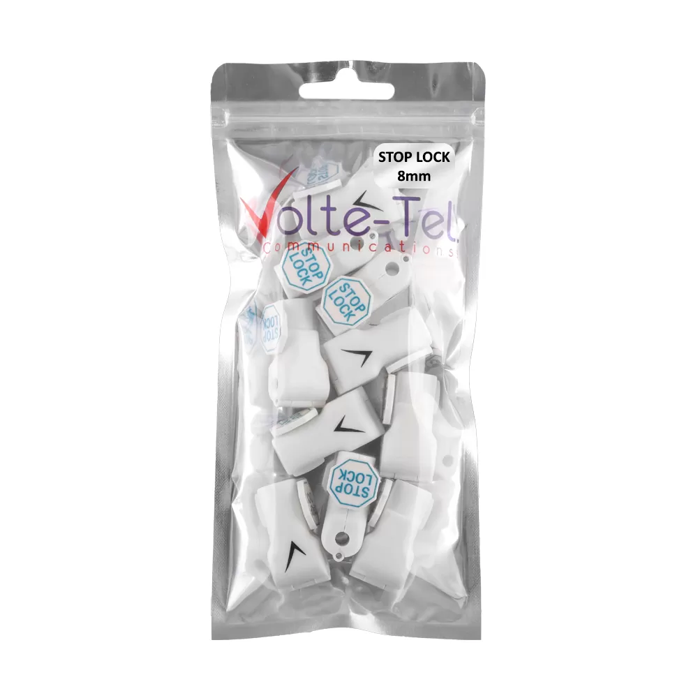 VOLTE-TEL ΑΝΤΙΚΛΕΠΤΙΚΗ ΑΣΦΑΛΕΙΑ ΓΑΝΤΖΟΥ STOP LOCK 8mm WHITE - Image 2