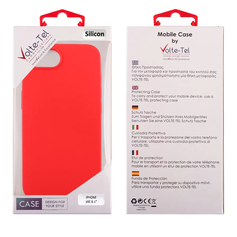 VOLTE-TEL ΘΗΚΗ IPHONE 16E 6.1" SILICON TPU CAMERA GUARD RED - Image 2