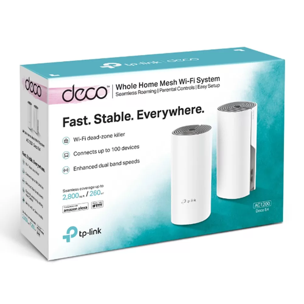 TP-LINK DECO E4 WIFI MESH NETWORK ACCESS POINT WIFI 5 DUAL BAND (2.4 & 5GHz)  2-PACK - Image 2