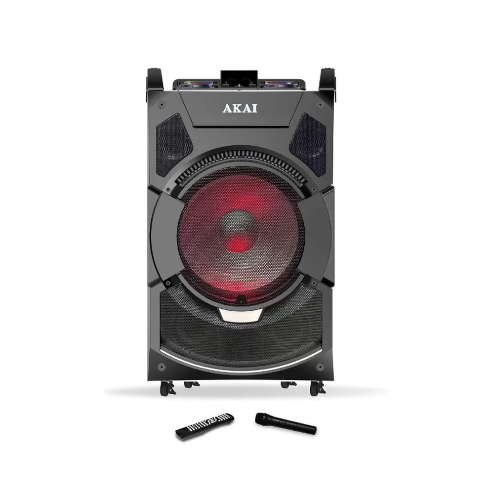 AKAI ABTS-112 PARTY SPEAKER ΦΟΡΗΤΟ ΗΧΕΙΟ ME LED USB, AUX-IN ΚΑΙ ΥΠΟΔΟΧΗ ΓΙΑ ΜΙΚΡΟΦΩΝΟ ΚΑΙ ΜΟΥΣΙΚΟ ΟΡΓΑΝΟ 60W RMS ΓΙΑ ΚΑΡΑΟΚΕ