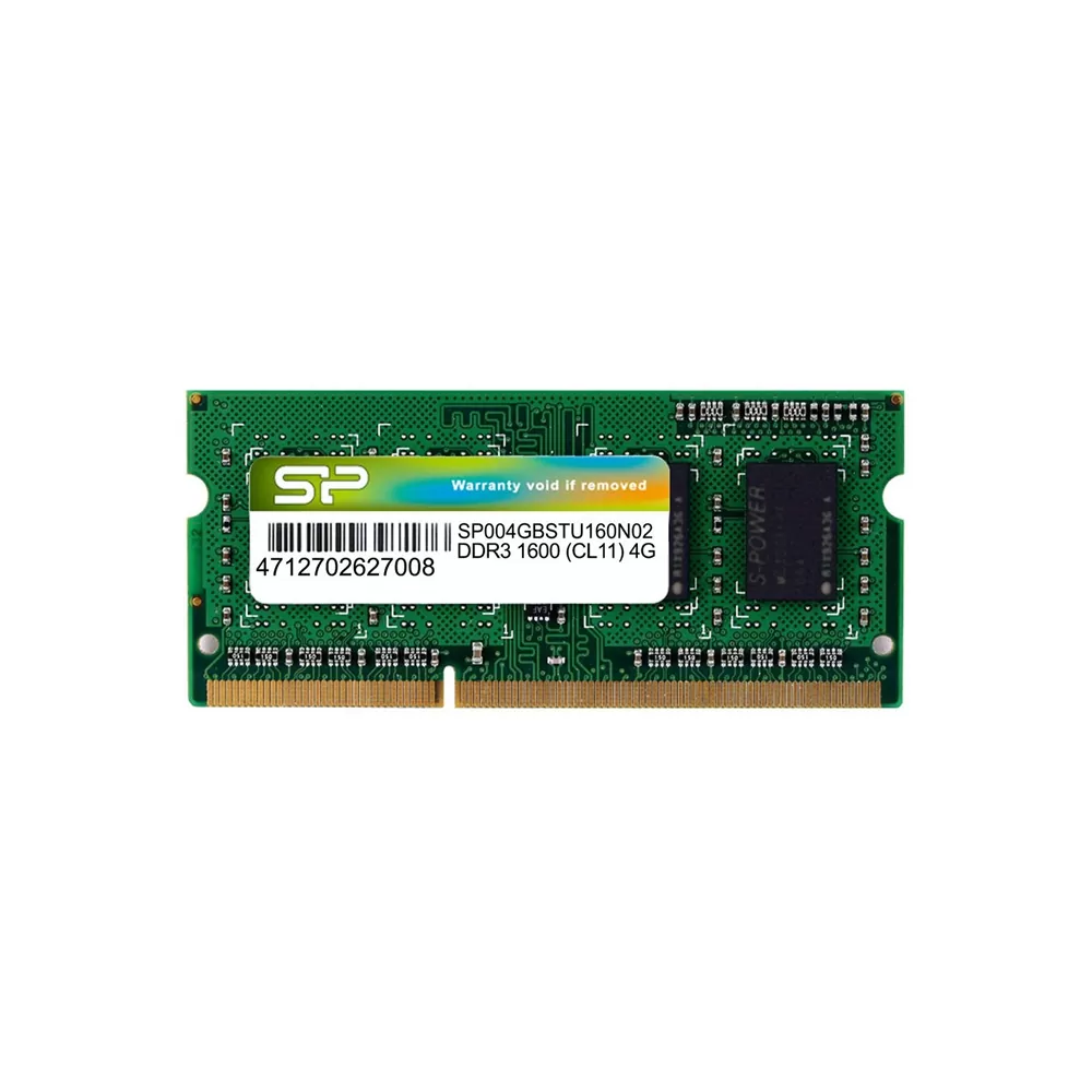 SILICON POWER ΜΝΗΜΗ DDR3 1600 CL11 SO-DIMM 1.5V 4GB 512Mx8 SR 1600MHz SP004GBSTU160N02