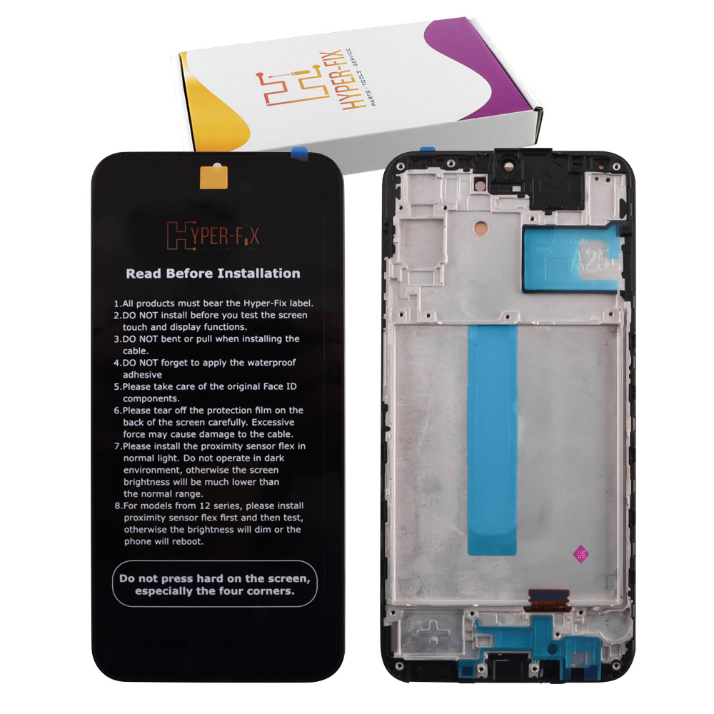 SAMSUNG A25 5G A256 ΟΘΟΝΗ+TOUCH SCREEN + LENS + FRAME HF-GH82-33214A BLACK HYPER-FIX SERVICE PACK
