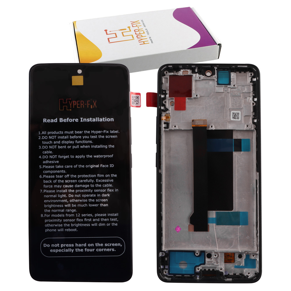 XIAOMI REDMI NOTE 13 PRO 5G/POCO X6 5G ΟΘΟΝΗ + TOUCH SCREEN + LENS + FRAME HF-5600020N1600 BLACK HYPER-FIX SERVICE PACK
