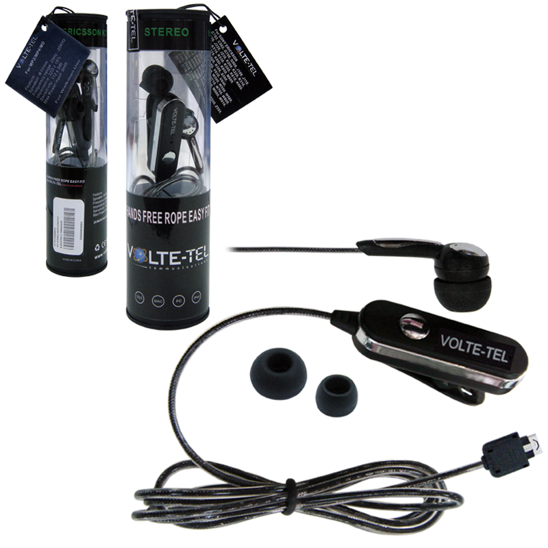 HANDS FREE LG KG800/KE970/KU990 VOLTE-TEL ROPE VT607+VT014 ON/OFF 2pcs BLACK
