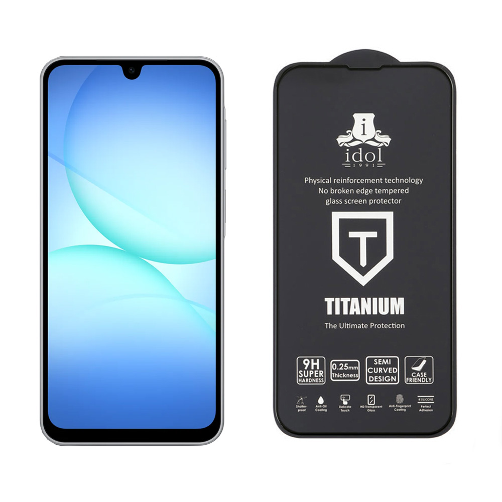 IDOL 1991 TEMPERED GLASS SAMSUNG A17 4G A175/A17 5G A176/M17 5G M176 6.7" 9H 0.25mm TITANIUM SEMI CURVED FULL GLUE BLACK - Image 5