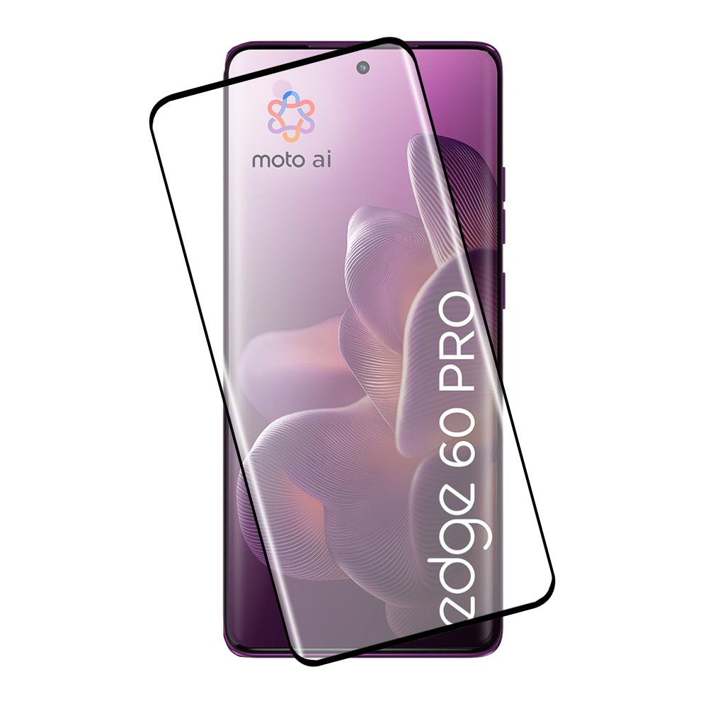 IDOL 1991 TEMPERED GLASS MOTOROLA EDGE 60 PRO 5G 6.7" 9H 0.30mm GLAMOUR FULL COVER 3D EDGE GLUE FINGER UNLOCK BLACK