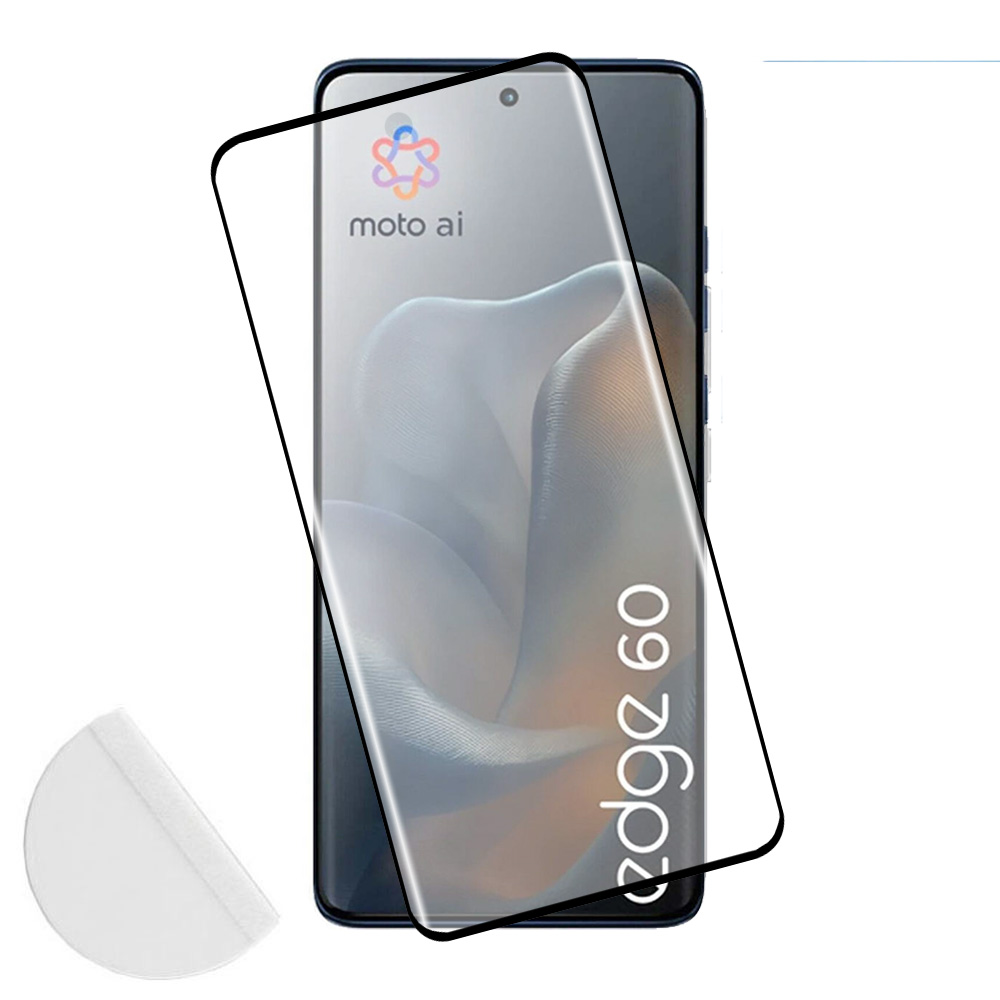 IDOL 1991 TEMPERED GLASS MOTOROLA EDGE 60 5G 6.67" 9H 0.30mm GLAMOUR FULL COVER 3D FULL GLUE FINGER UNLOCK BLACK+SQUEEZY CARD
