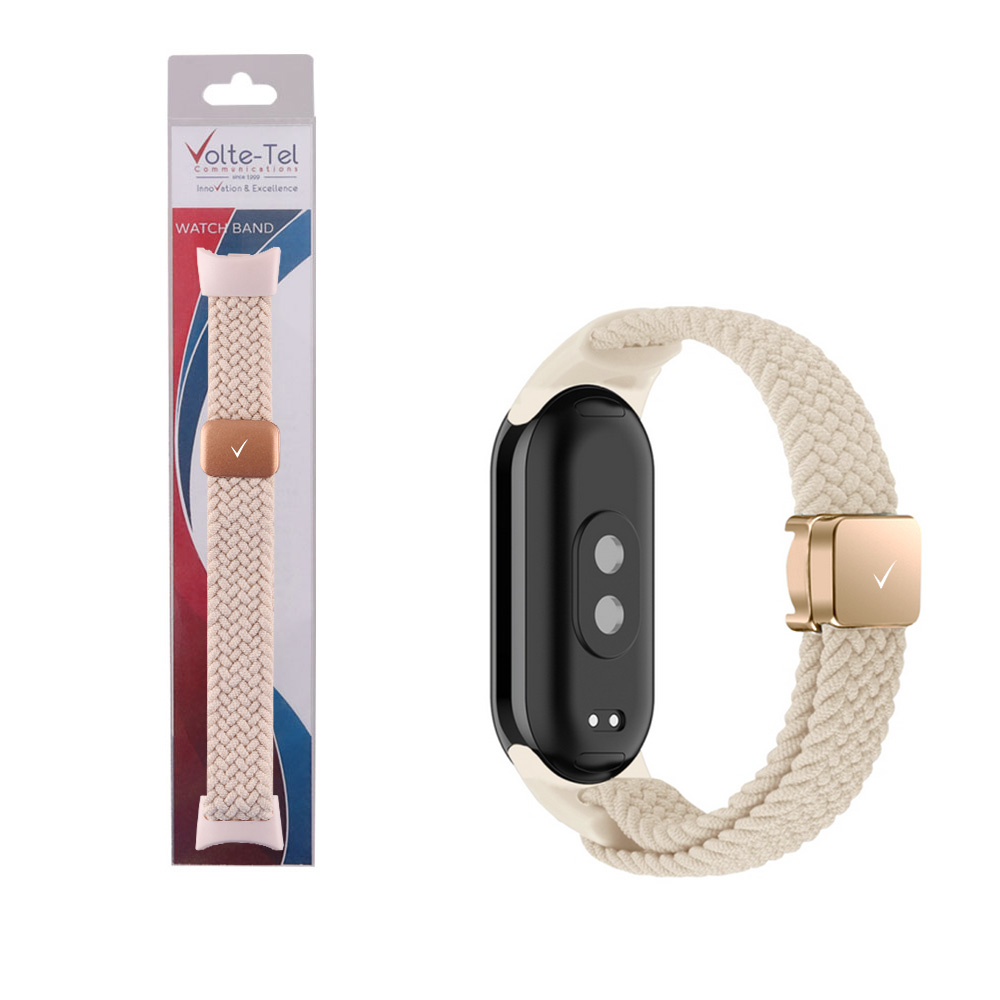 VOLTE-TEL VT148 ΛΟΥΡΑΚΙ ΡΟΛΟΓΙΟΥ XIAOMI SMART BAND 8/ 9/ 10 BRAIDED MAGNETIC BUCKLE WHITE