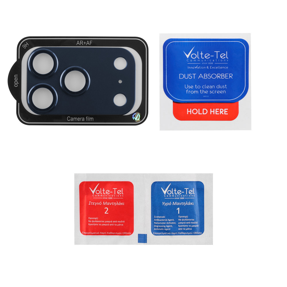 VOLTE-TEL CAMERA GLASS COVER IPHONE 17 PRO 6.3" 9H 0.30MM 3D AR ALUMINIUM-ELECTROPLATING FRAME BLUE - Image 3