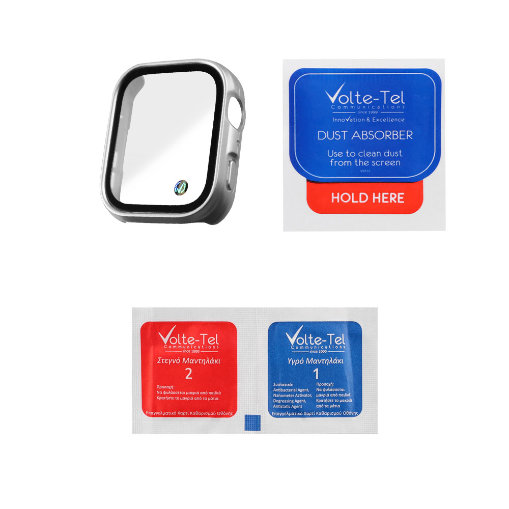 VOLTE-TEL TEMPERED GLASS HUAWEI WATCH FIT 4 1.82" 9H 0.30mm PC EDGE COVER WITH KEY 3D FULL GLUE FULL COVER SILVER - Image 3
