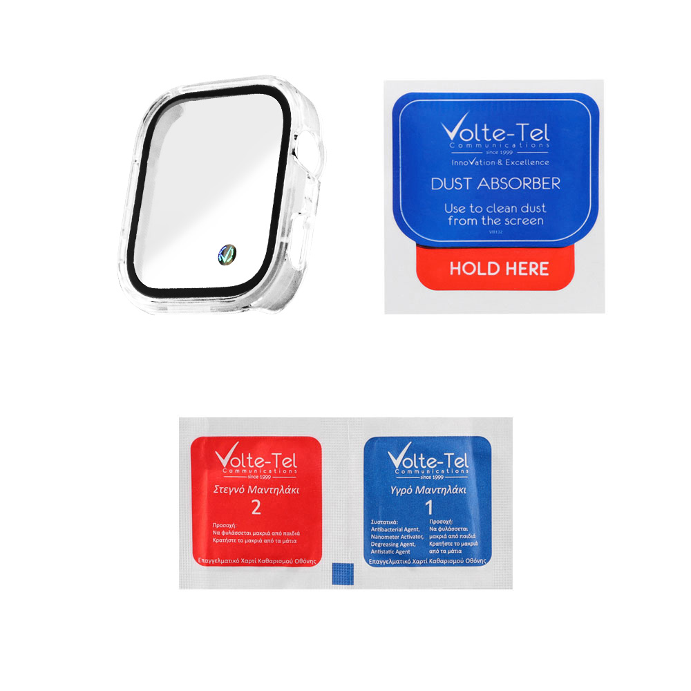 VOLTE-TEL TEMPERED GLASS HUAWEI WATCH FIT 4 PRO 45mm 1.82" 9H 0.30mm PC EDGE COVER WITH KEY 3D FULL GLUE FULL COVER TRANSPARENT - Image 3
