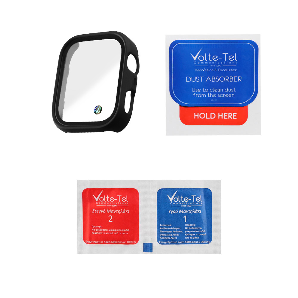 VOLTE-TEL TEMPERED GLASS HUAWEI WATCH FIT 4 PRO 45mm 1.82" 9H 0.30mm PC EDGE COVER WITH KEY 3D FULL GLUE FULL COVER BLACK - Image 3