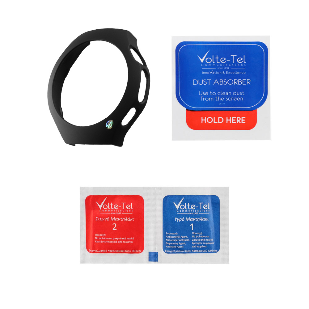 VOLTE-TEL TEMPERED GLASS HUAWEI WATCH 5 46mm 1.5" 9H 0.30mm PC EDGE COVER WITH KEY 3D FULL GLUE FULL COVER BLACK - Image 3