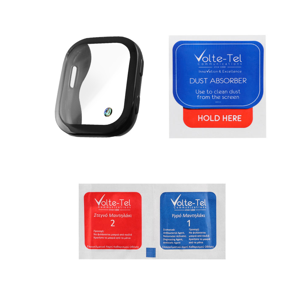 VOLTE-TEL TEMPERED GLASS AMAZFIT BIP 6 46mm 1.97" 9H 0.30mm EDGE WITH KEY 3D FULL COVER BLACK - Image 3