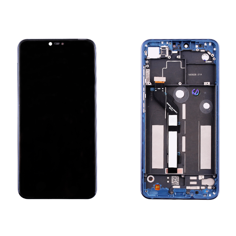 XIAOMI MI 8 LITE ΟΘΟΝΗ+TOUCH SCREEN+LENS+FRAME BLUE REF.OR