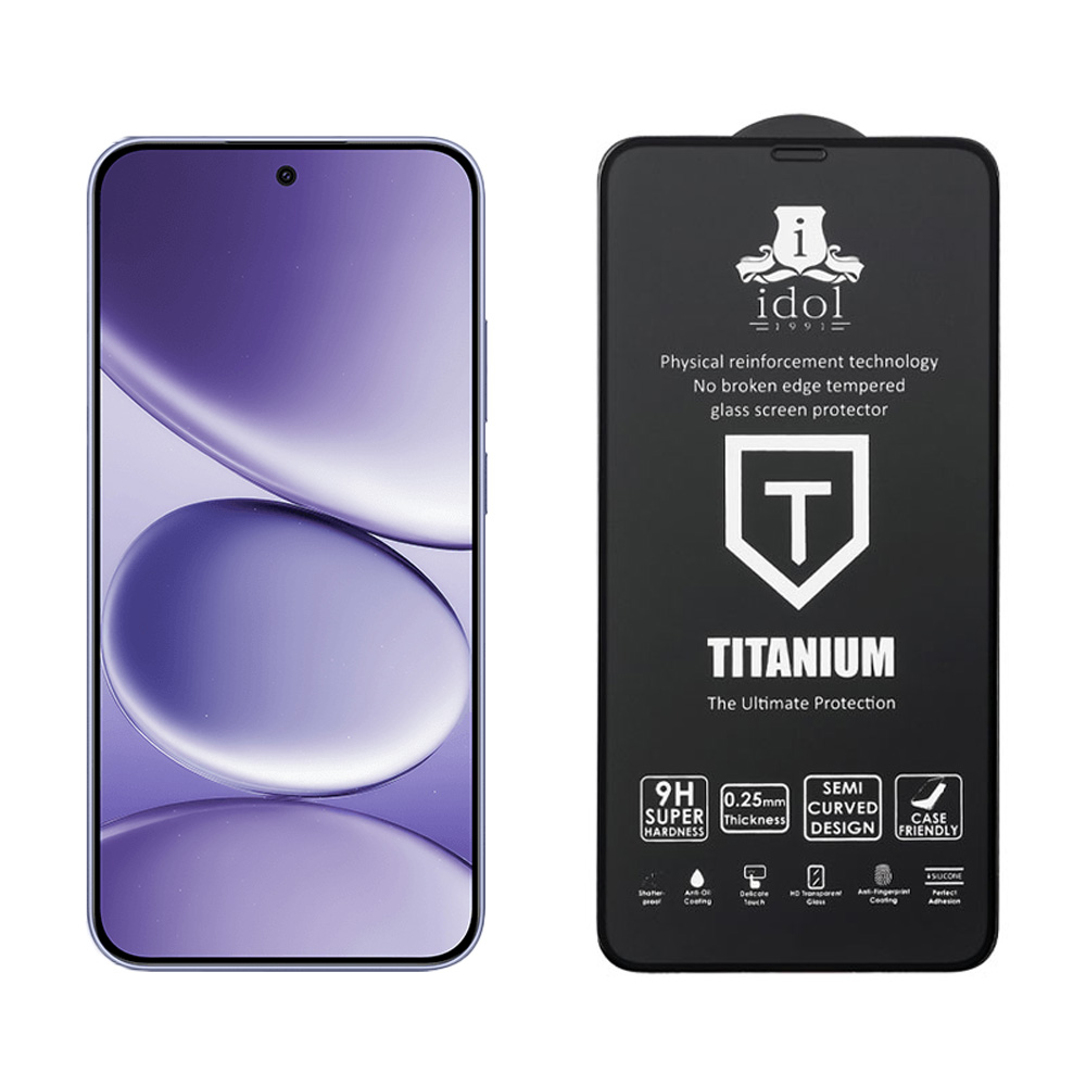 IDOL 1991 TEMPERED GLASS XIAOMI REDMI NOTE 15 PRO 5G 6.83" 9H 0.25mm TITANIUM SEMI CURVED FINGER UNLOCK FULL GLUE BLACK - Image 5