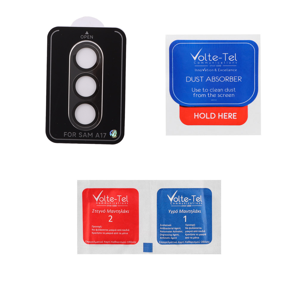 VOLTE-TEL CAMERA GLASS COVER SAMSUNG A17 4G A175/A17 5G Α176 6.7" 9H 0.30MM 3D AR ALUMINIUM-ELECTROPLATING FRAME BLACK - Image 3