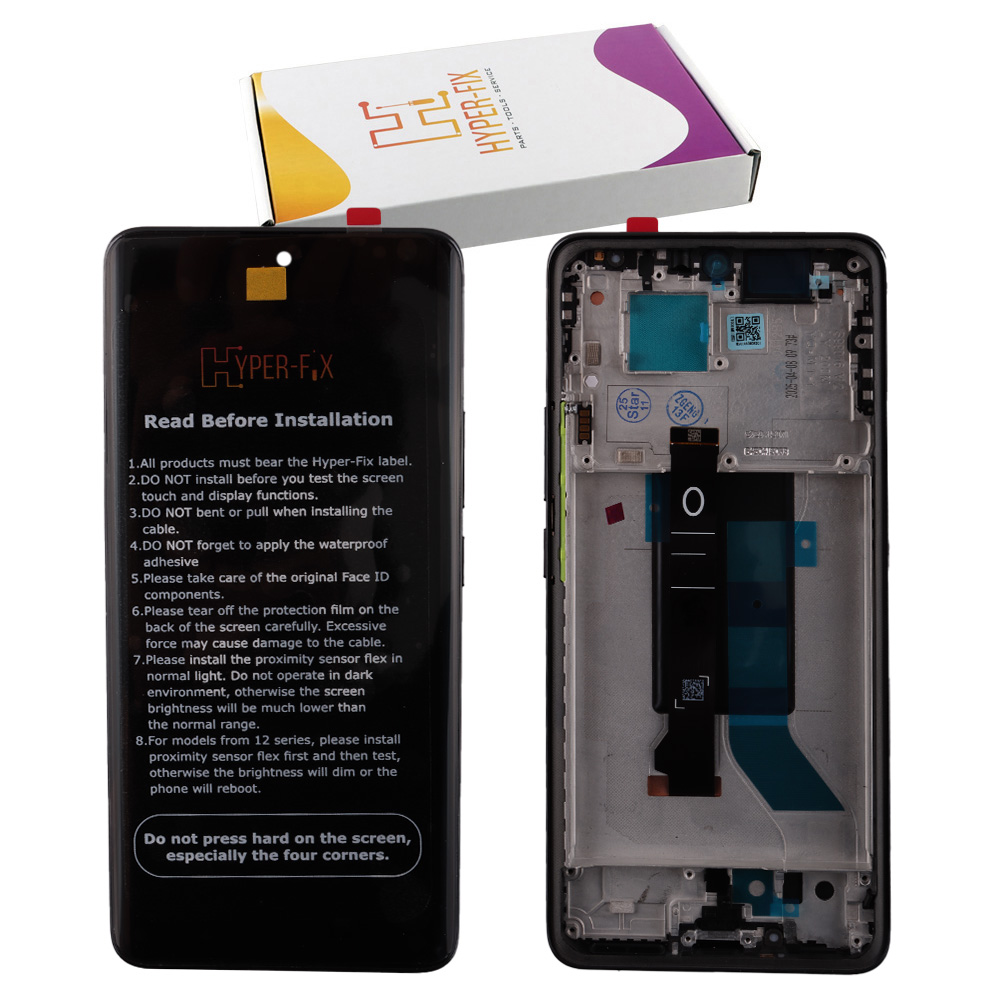 XIAOMI POCO X7 5G ΟΘΟΝΗ + TOUCH SCREEN + LENS + FRAME HF-5600010O16P00 BLACK HYPER-FIX SERVICE PACK