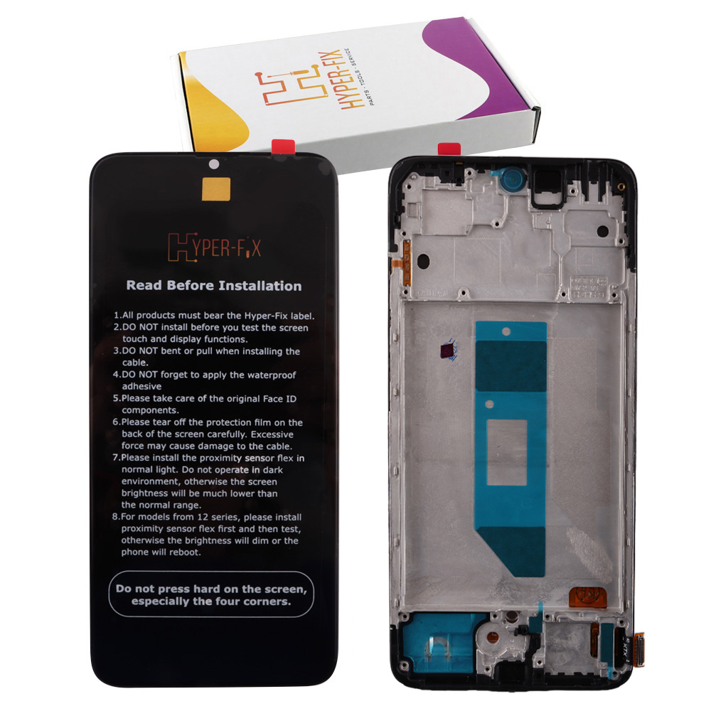 XIAOMI REDMI NOTE 14 4G ΟΘΟΝΗ + TOUCH SCREEN + LENS + FRAME HF-56000100O7E00 BLACK OLED HYPER-FIX SERVICE PACK